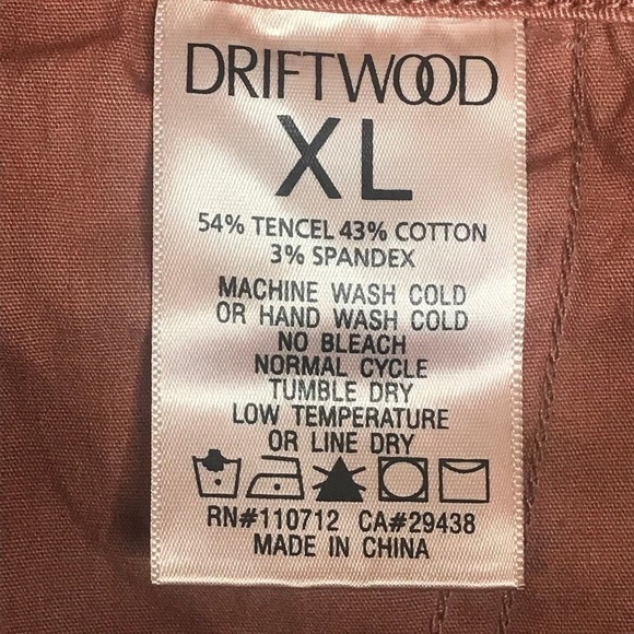 NWT Driftwood Mauve Embroidered Stitch Cuffed Leg Drawstring Khaki Pants SZ XL - Picture 8 of 12